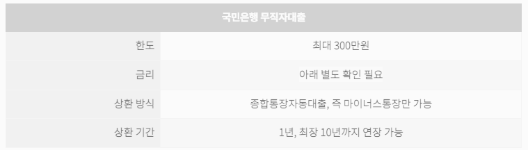 국민은행 무직자 대출