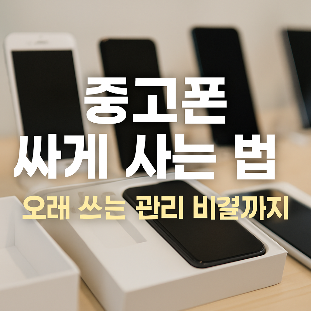 중고폰을 싸게 구매하고 오래 쓰는 비결을 소개하는 이미지