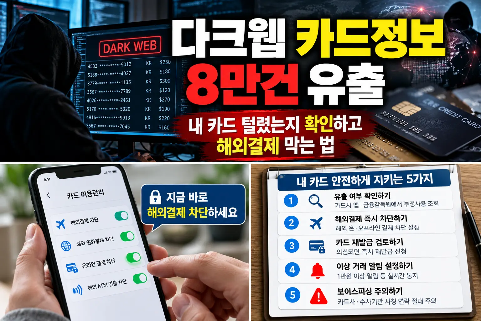 카드 해외결제 차단 카드사 앱 해외이용 정지 설정