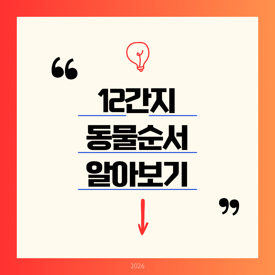 12간지 동물 순서 알아보기