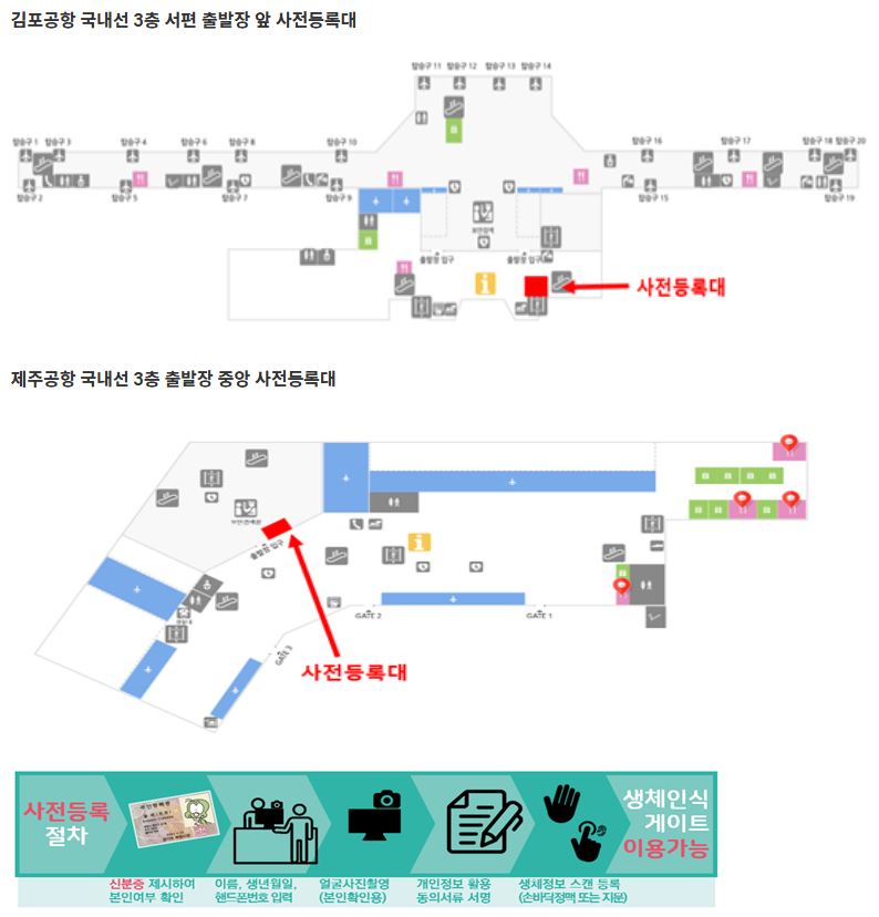 김포제주공항 바이오정보 등록 장소