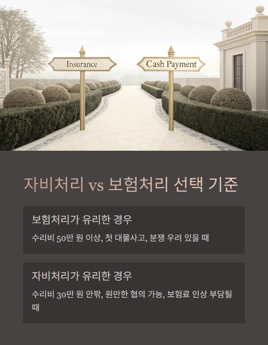 자비와 보험처리 선택 기준