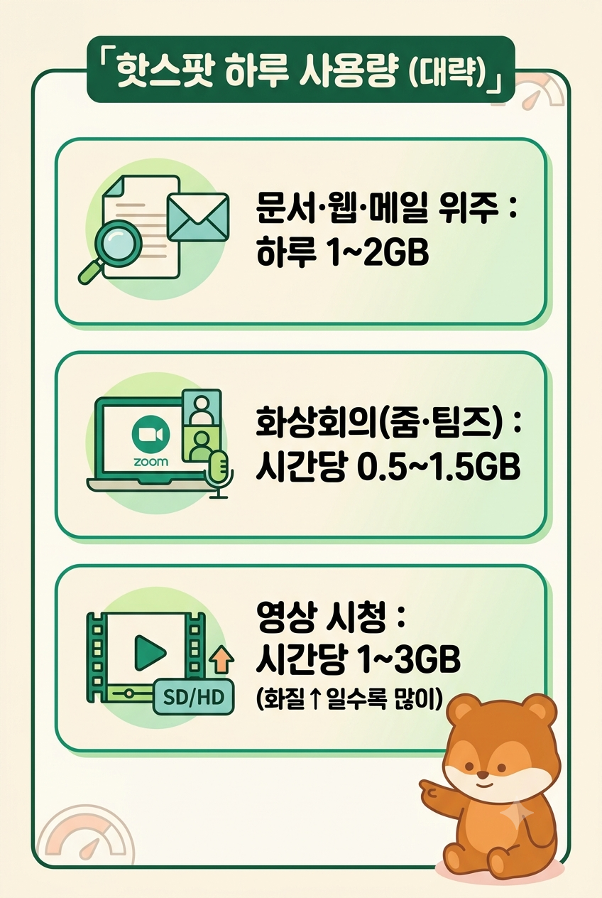 선불폰 핫스팟 하루 몇 GB나 쓸까 — 사용량으로 요금제 고르는 기준 (396·459)