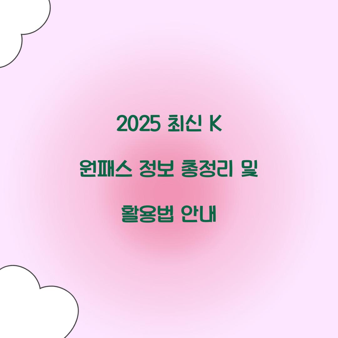 2025 최신 K 원패스 정보