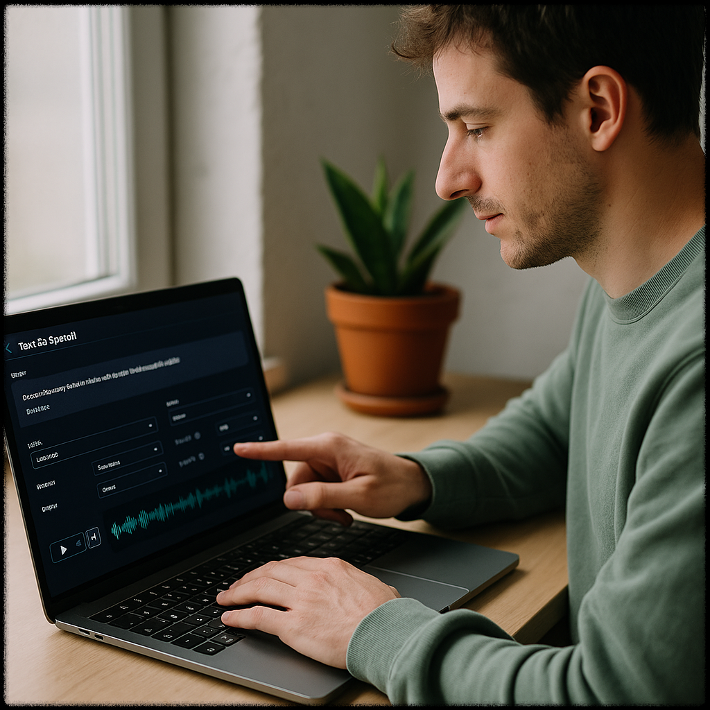 일레븐랩스를 활용한 AI 음성 합성 작업 장면