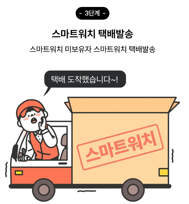 택배 상자에 담겨있는 손목닥터9988 스마트워치