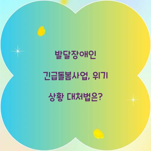 발달장애인 긴급돌봄사업