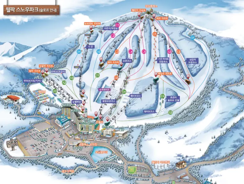 웰리힐리파크-슬로프-맵