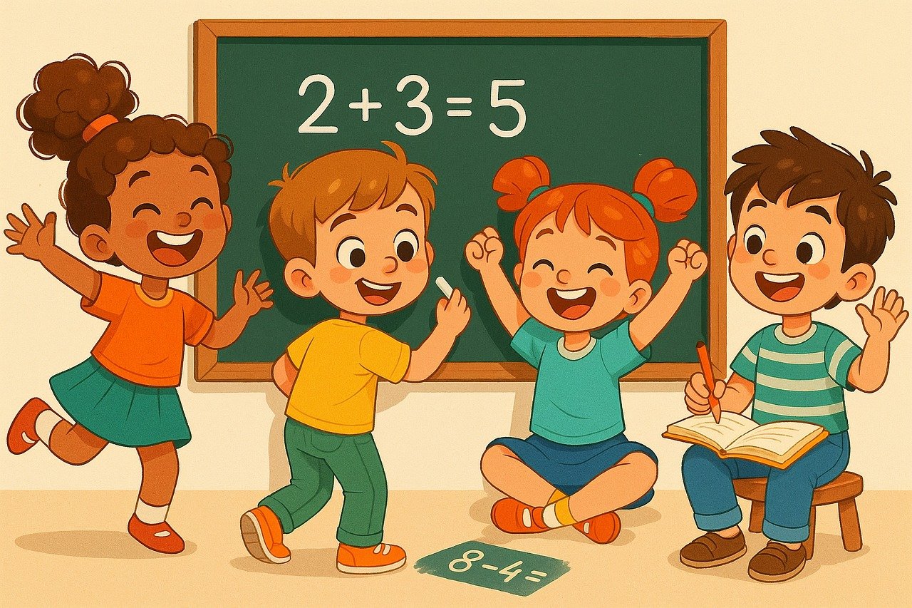 서로 설명해주며 공부하는 학생들