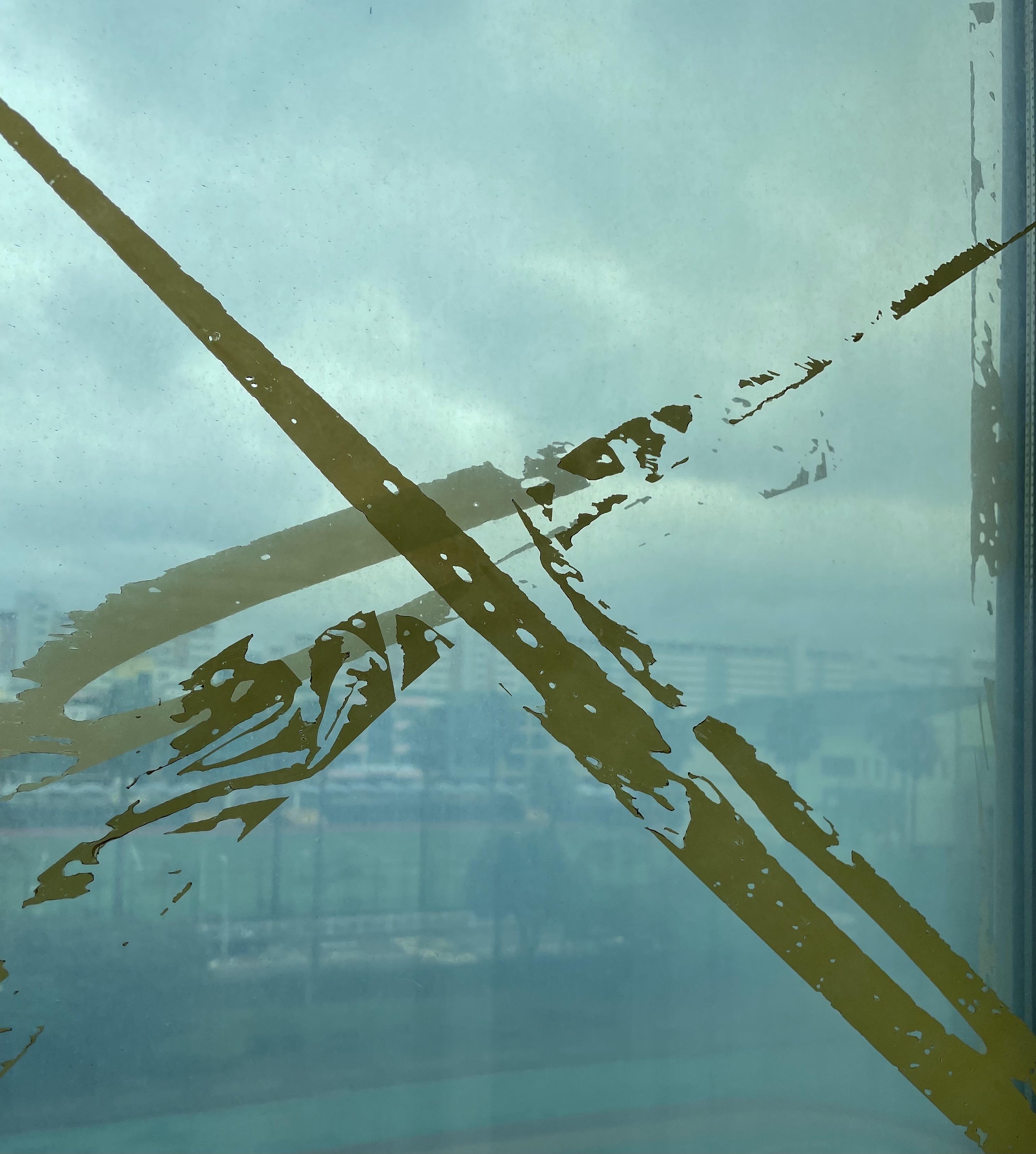 유리창테이프제거하기