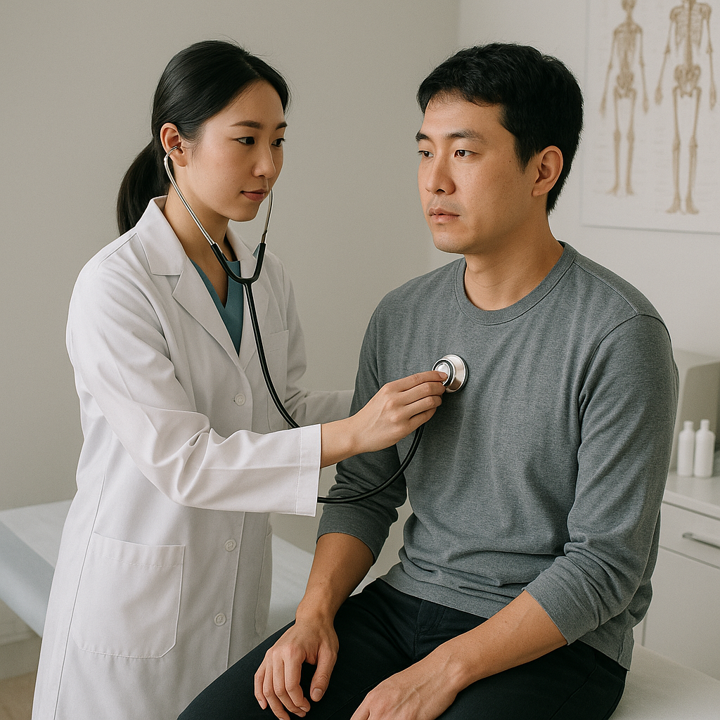 응급 검사 받는 이미지