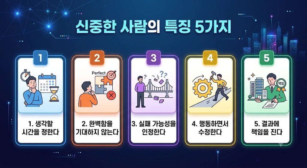 신중한 사람의 특징 5가지 이미지