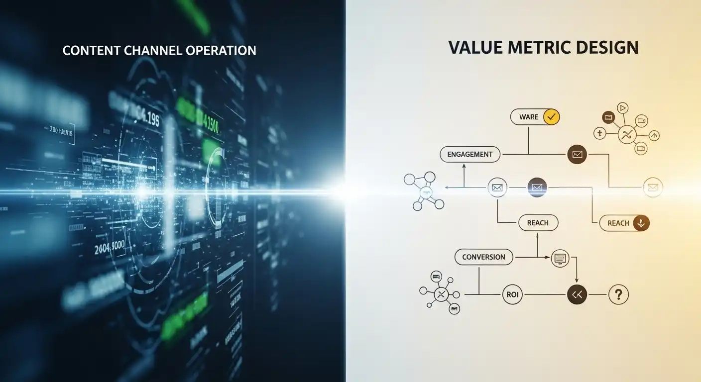 <img src="content_channel_operation_value_metric_design.webp" alt="콘텐츠 채널 운영의 가치 지표 설계를 표현한 이미지 입니다">