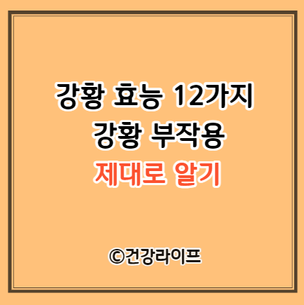 강황 효능 12가지&#44; 강황 부작용