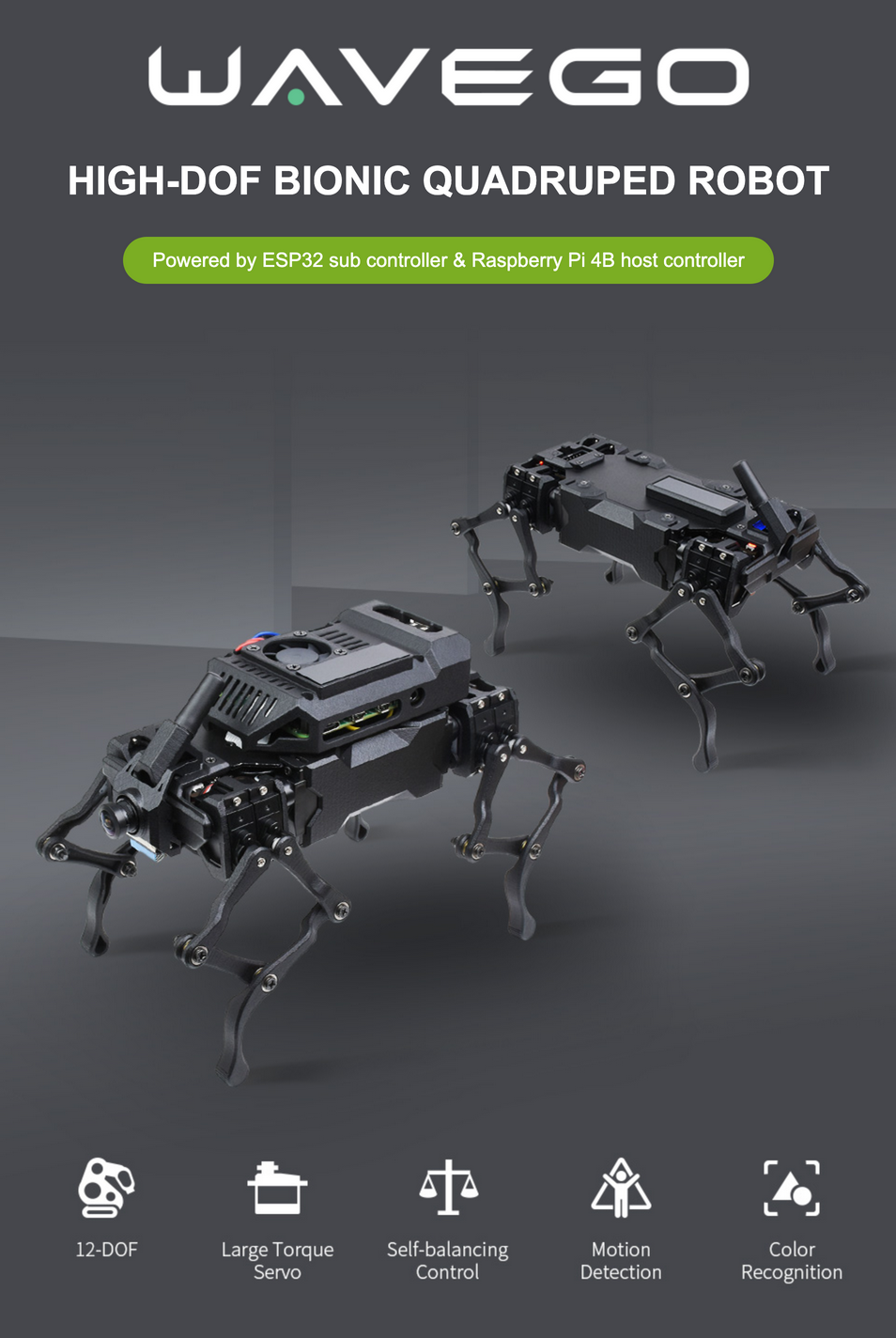 Waveshare의 WAVEGO는 최첨단 로봇공학을 직간접적으로 체험하고 학습할 수 있는 최고의 수단입니다.