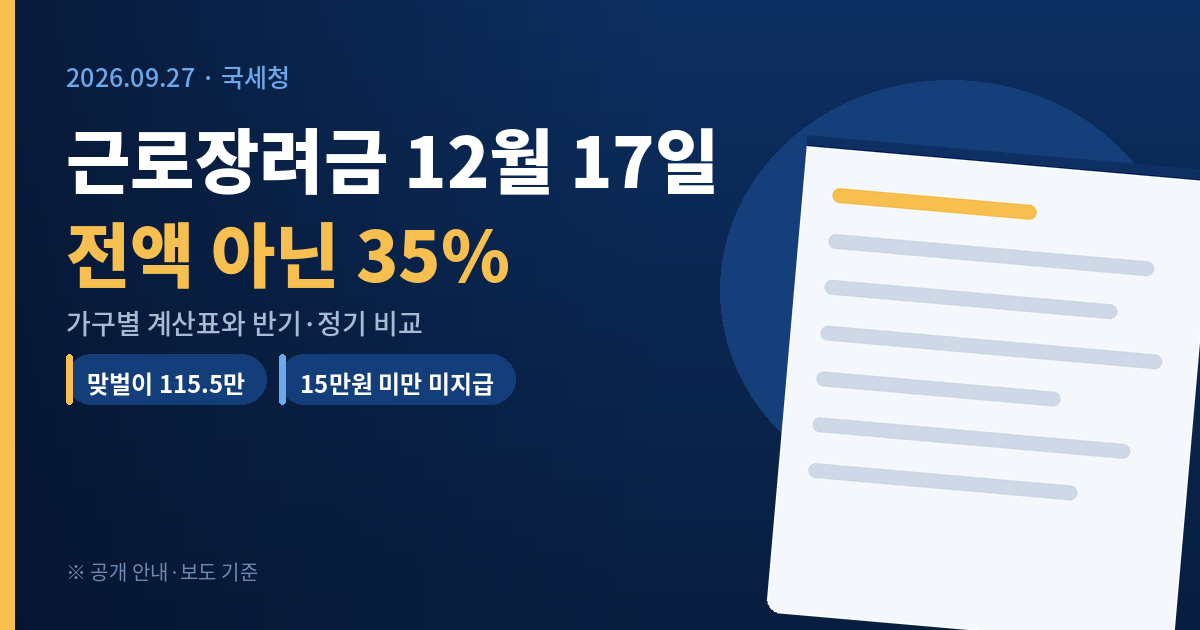 근로장려금 포스터