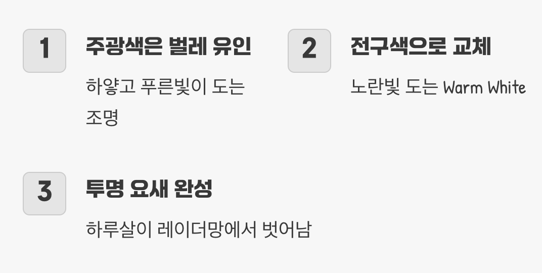 해답은 '노란색', 전구색 조명의 마법