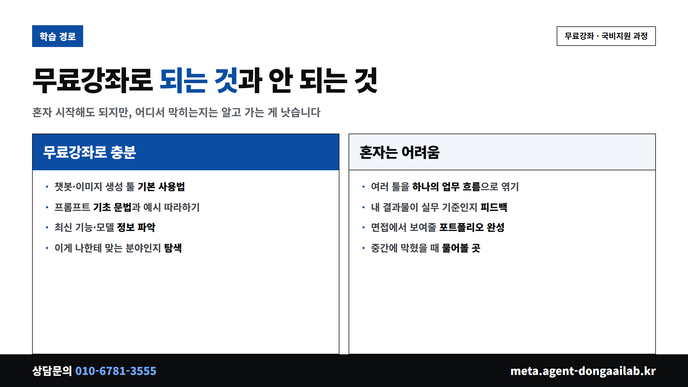 AI 무료강좌로 되는 것과 안 되는 것 비교 - 툴 사용법과 포트폴리오 피드백 차이