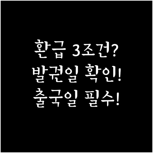 출국납부금 환급 조건 3가지 발권일 ..