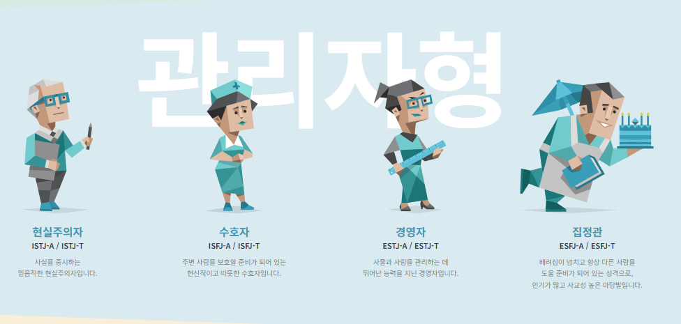 MBTI 16가지 성향 유형 성격 특징 직업 장점