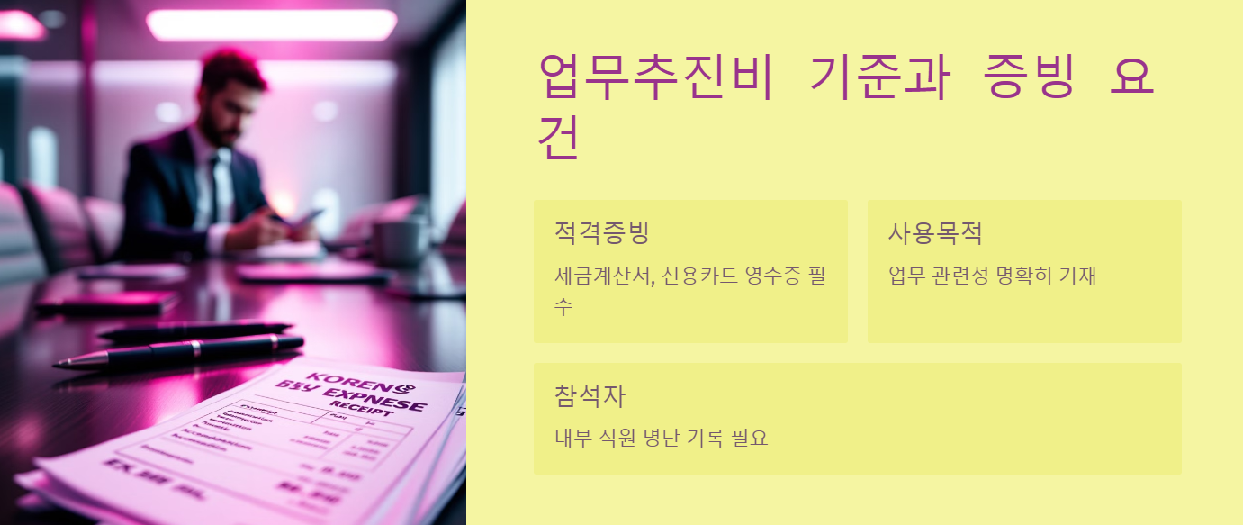 업무추진비 기준과 증빙 요건