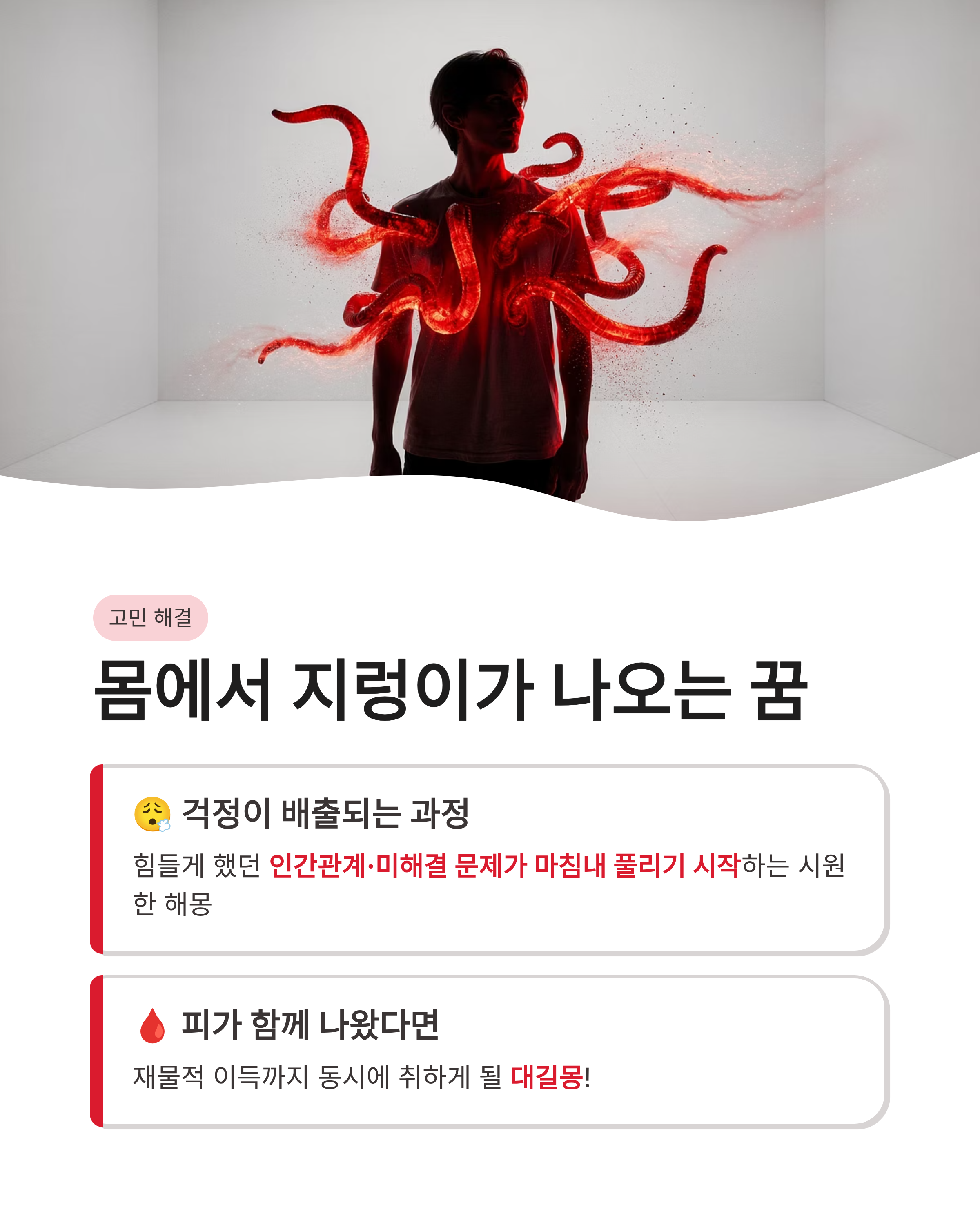 지렁이 꿈 해몽, 큰 지렁이 꿈, 태몽, 지렁이 먹는꿈, 몸에서 지렁이 나오는꿈 해몽