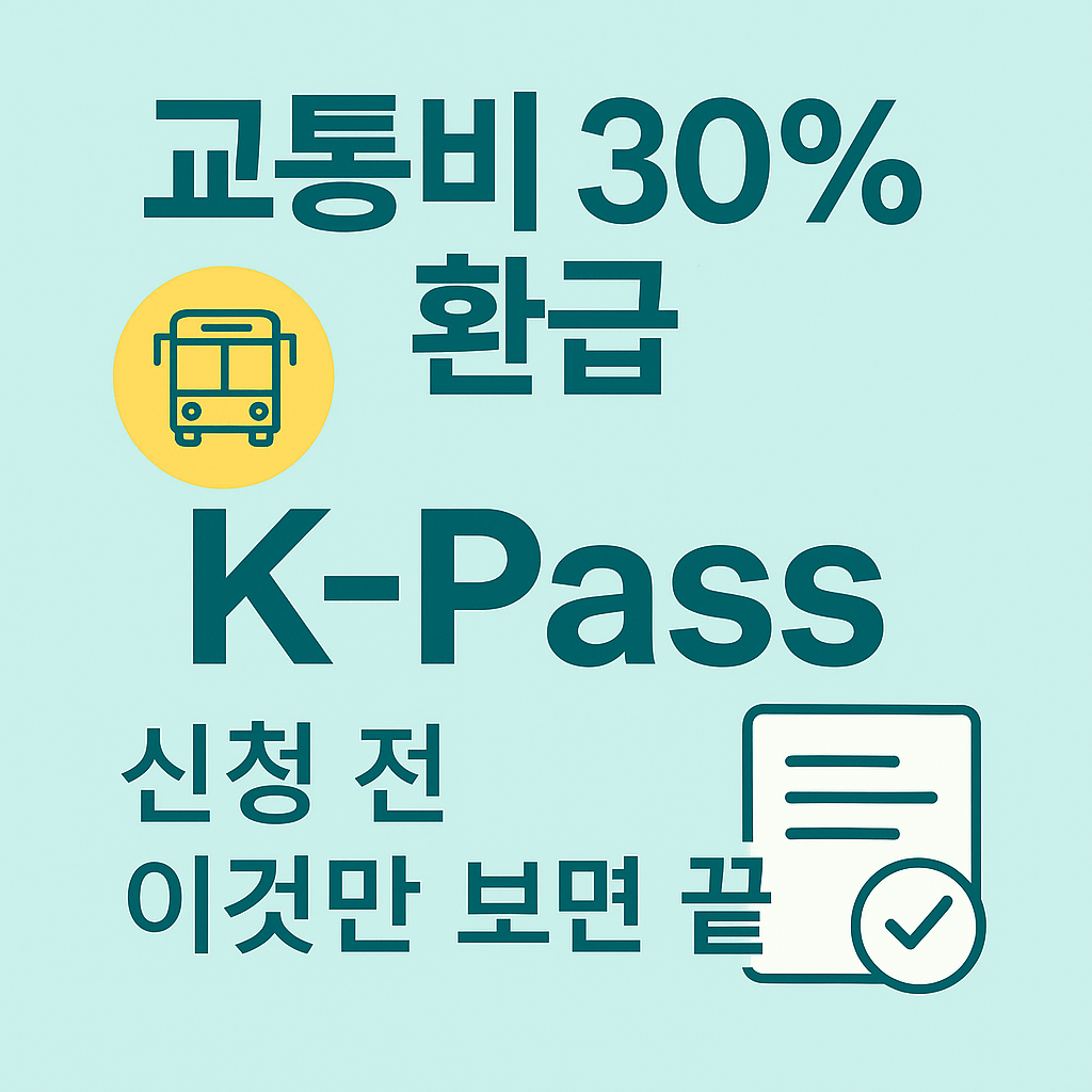 K‑Pass 신청 조건과 환급 흐름을 한눈에 요약한 카드형 인포그래픽