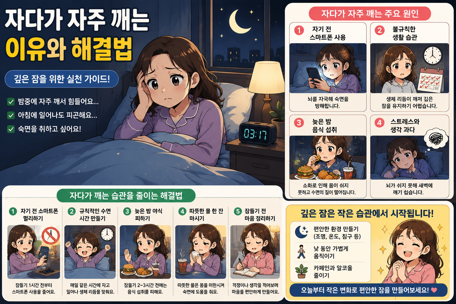 자다가 자주 깨는 이유와 해결법
