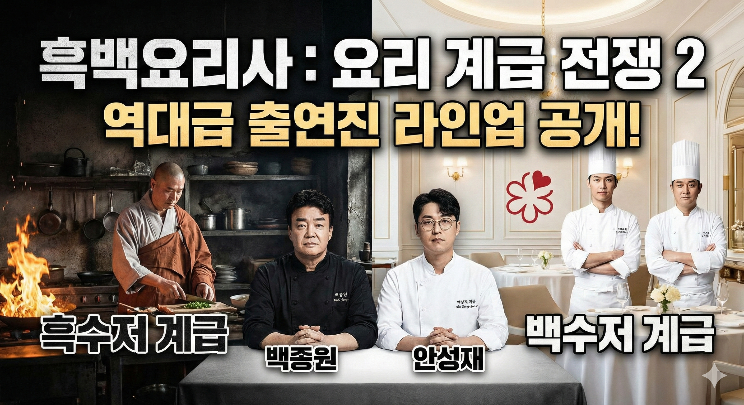흑백요리사2 출연진 라인업 공개! 미쉐린 2스타부터 사찰음식 명장까지? (방영일, 심사위원 정보)