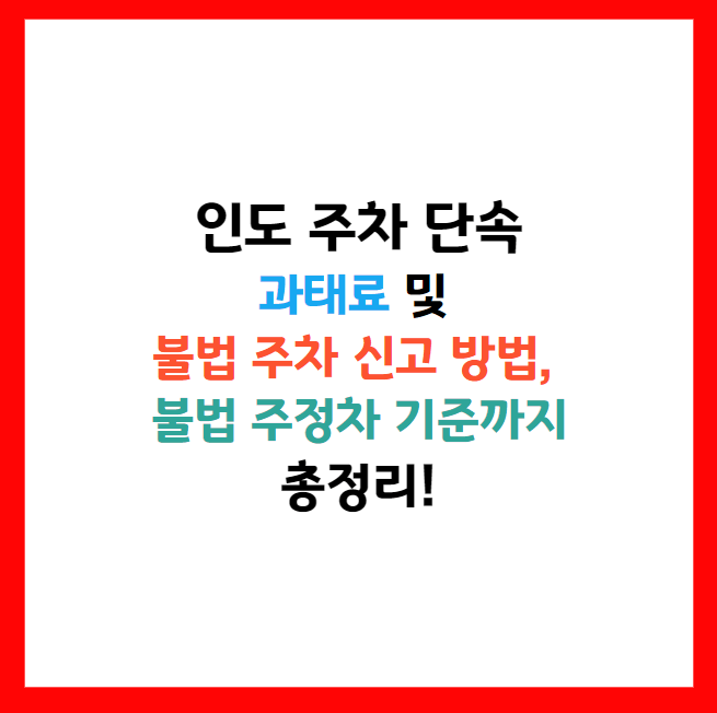 울산광역시 인도 불법주차 과태료