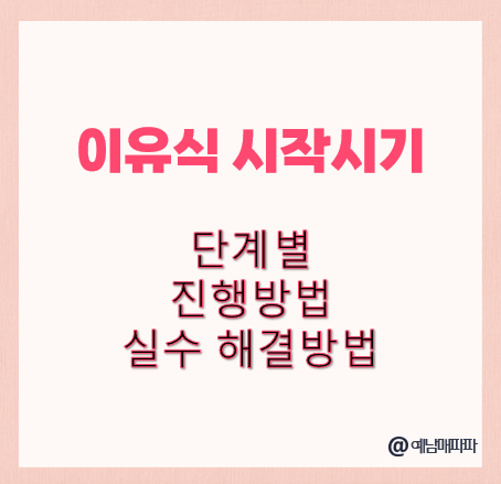 이유식 시작시기 단계별 진행 방법 실수 해결방법
