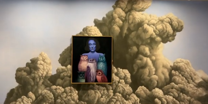 호암미술관 니콜라스 파티 벽화 회색 구름