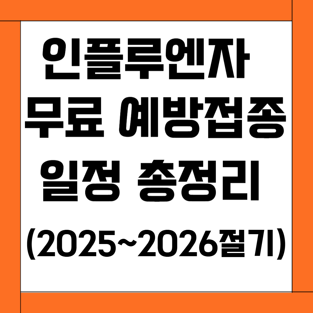 인플루엔자 무료 예방접종 일정 총정리 (2025~2026절기)