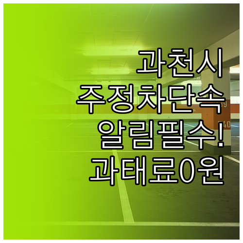 과천시 주정차 단속 알림 서비스 등록..