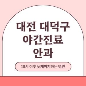 대전 대덕구 야간진료 늦게까지 하는 안과 병원 (18시 이후 늦게까지하는 병원)