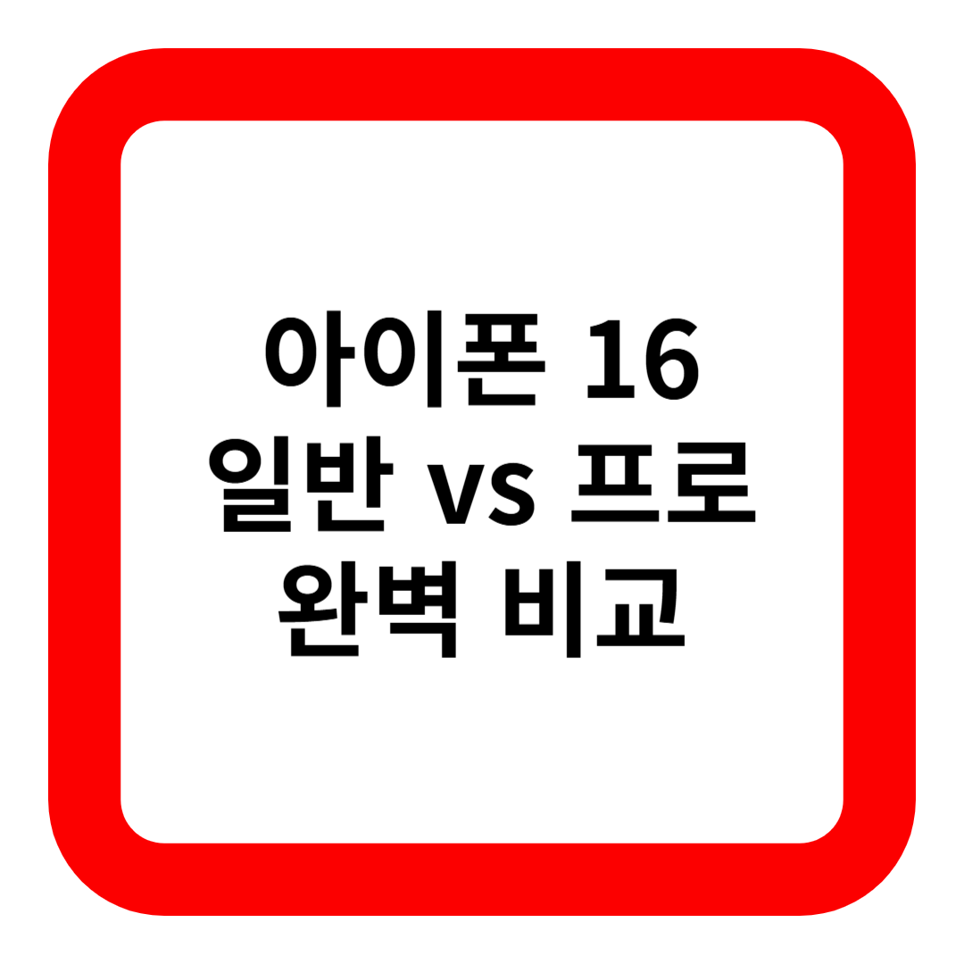 아이폰 16 일반 vs 프로 완벽 비교
