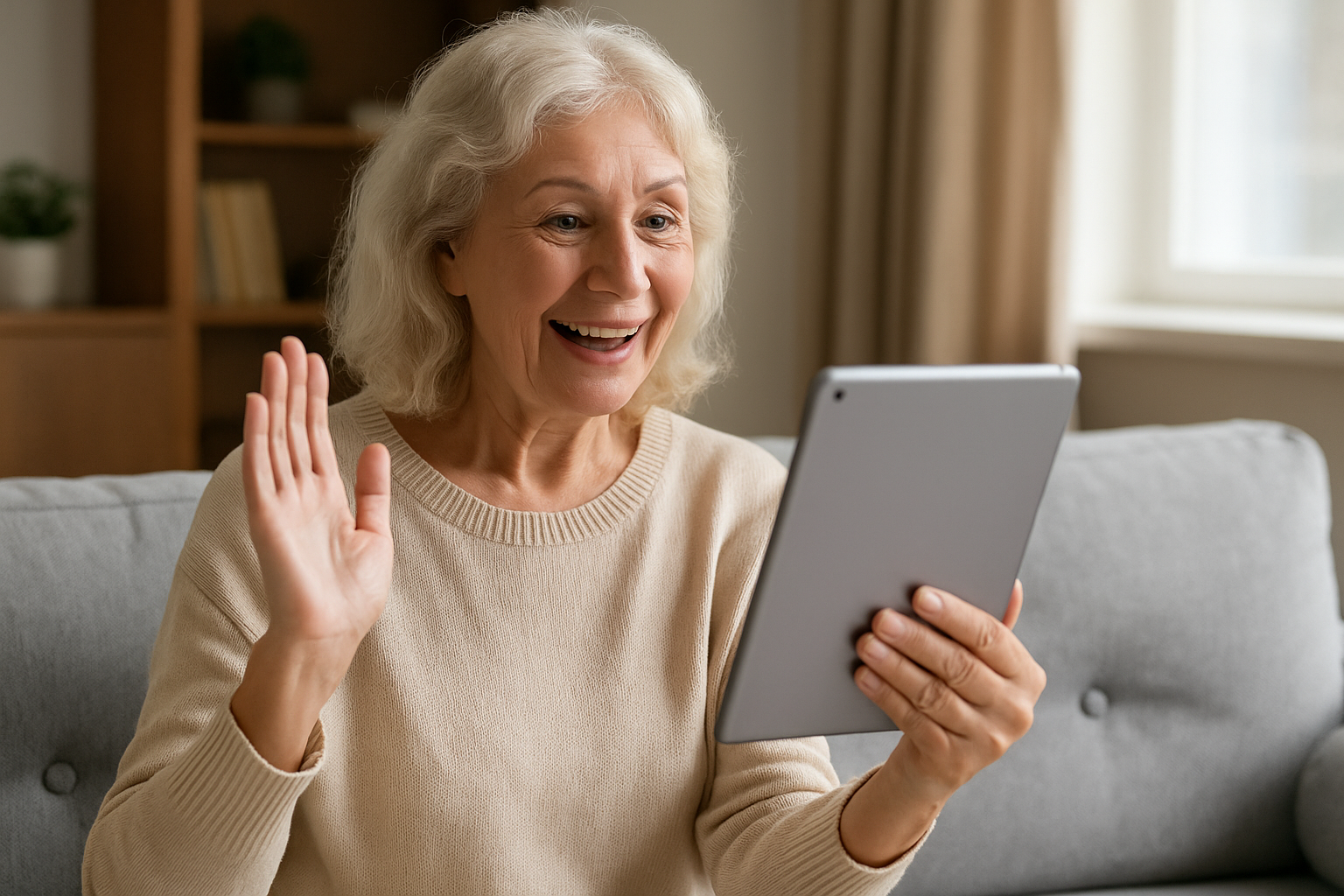 화상통화하는 어르신