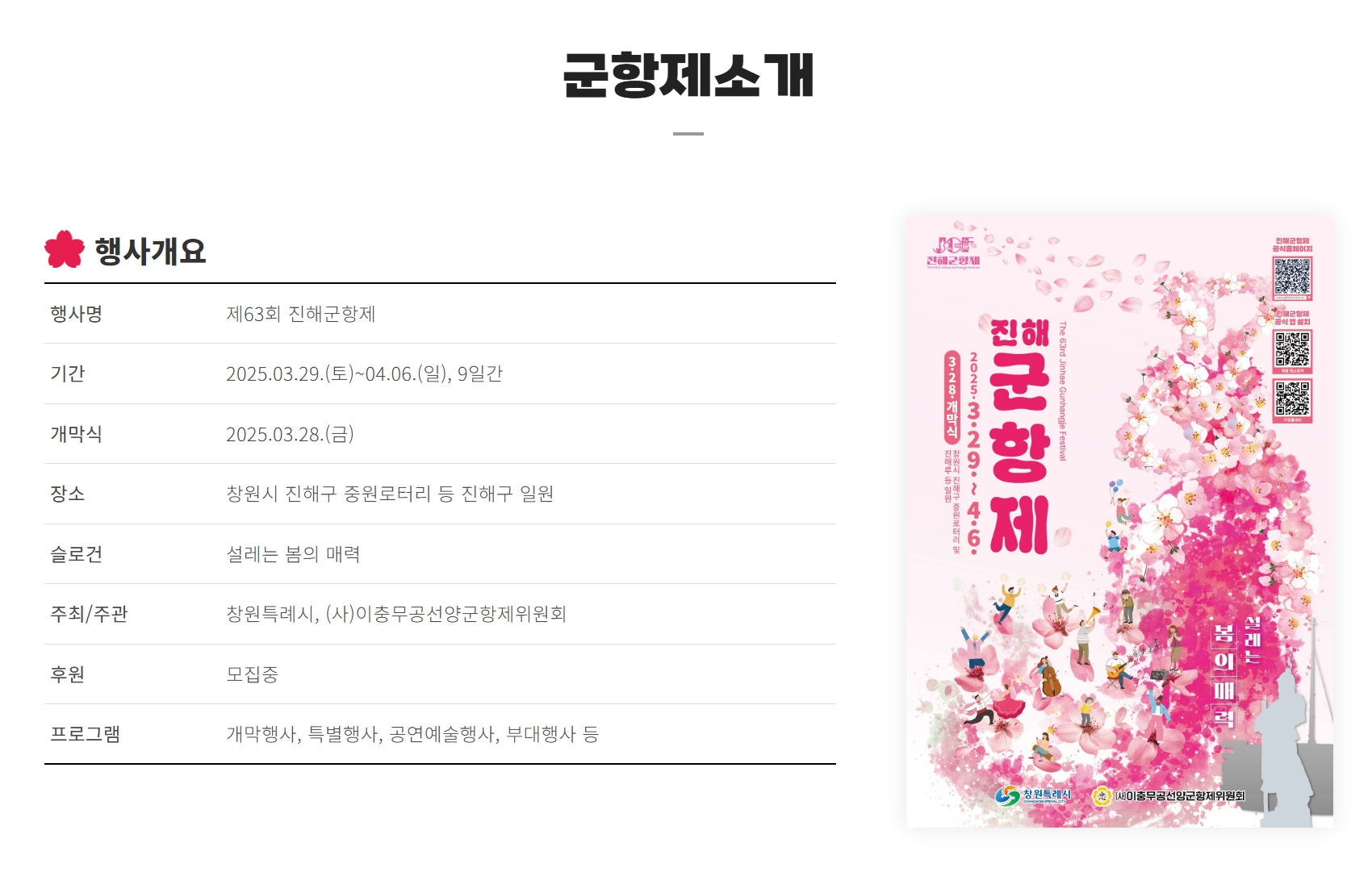 진해 벚꽃 축제 행사