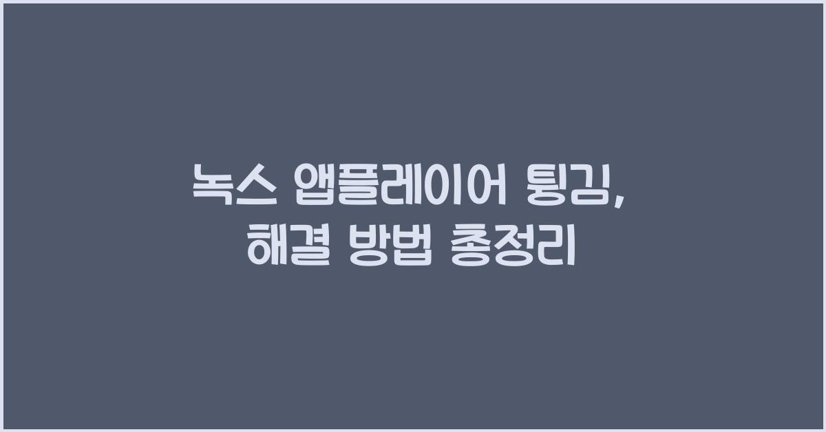 녹스 앱플레이어 튕김