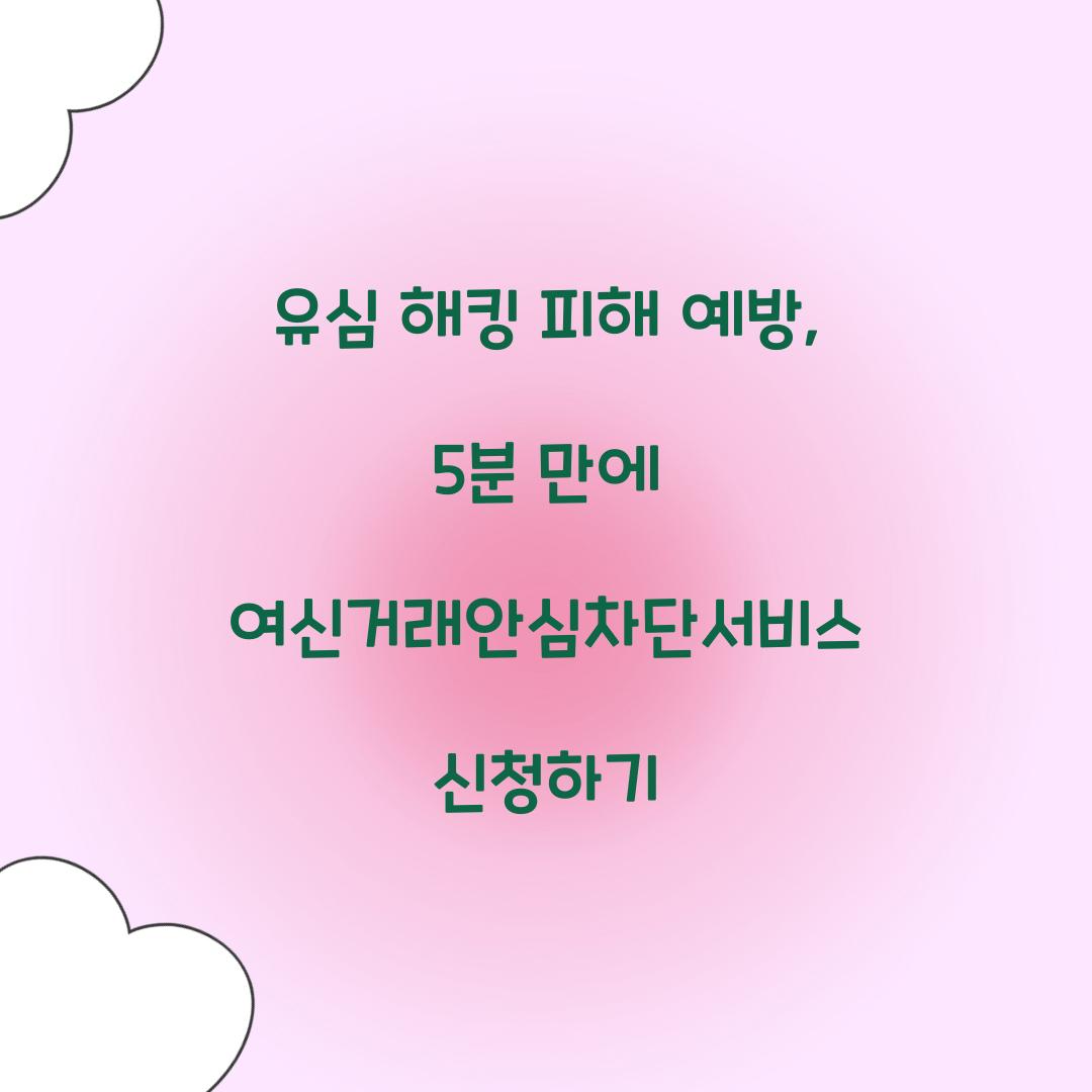 유심 해킹 피해 예방: 5분 만에 신청하는 여신거래안심차단서비스