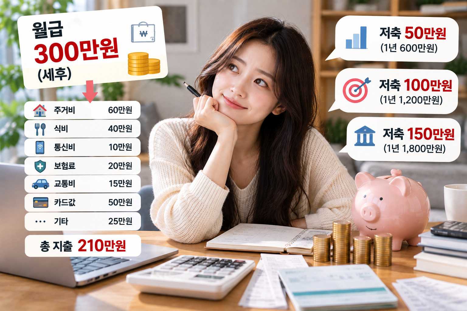 월 300만원 벌면 얼마를 저축해야 할까?