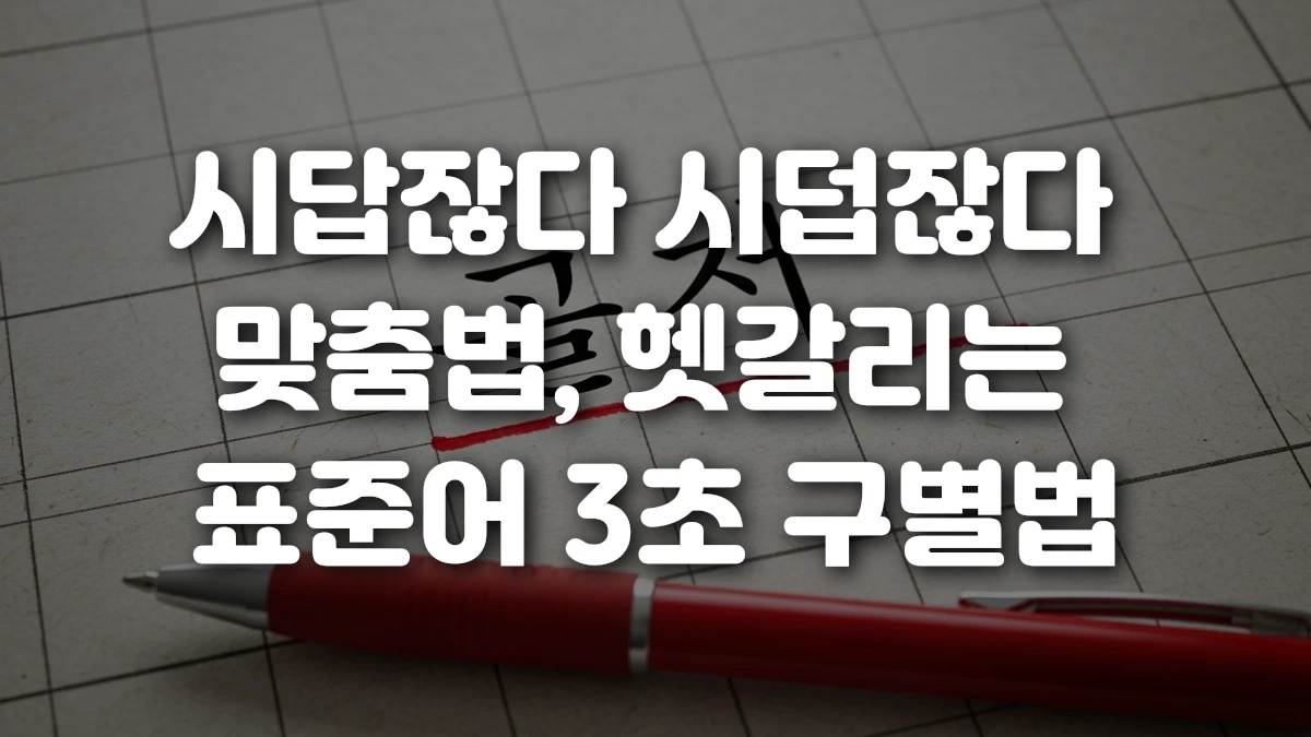 시답잖다 시덥잖다 맞춤법 헷갈리는 표준어 3초 구별법