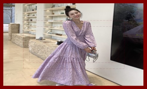 플로럴 패턴 미디 스커트