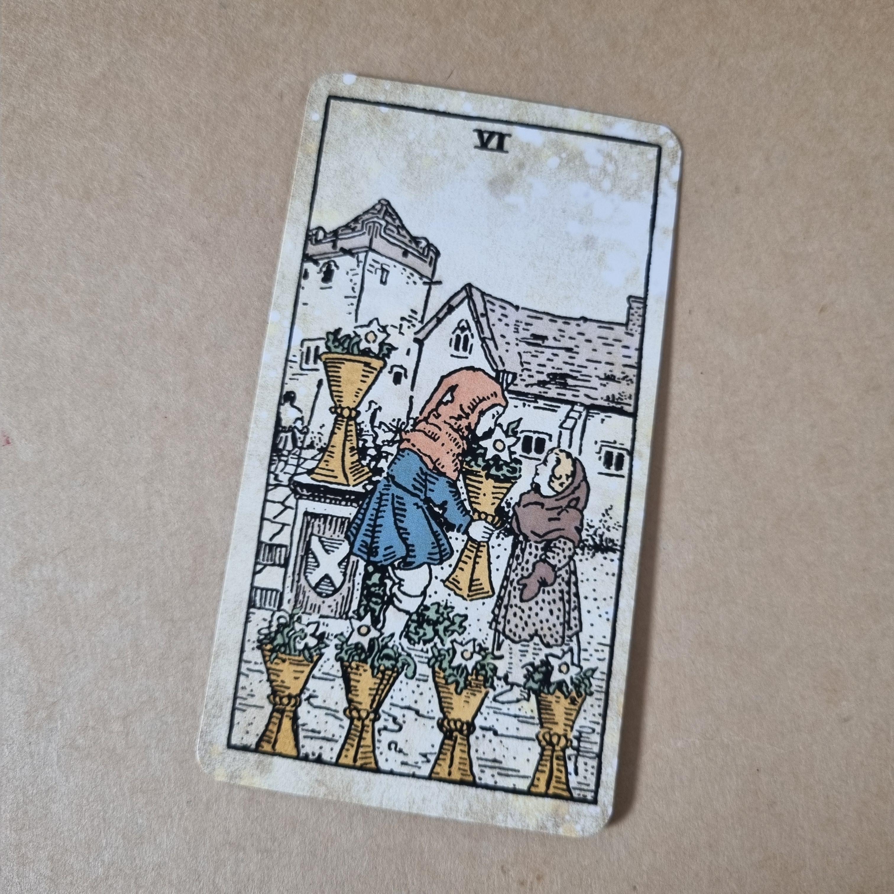 타로 빈티지 컵 6카드