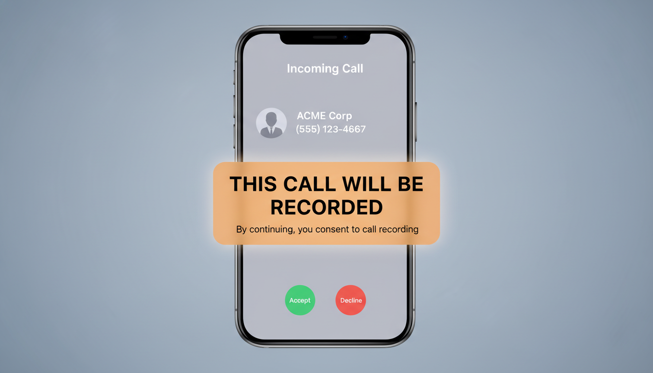 아이폰 공식 통화녹음 시 상대방에게 송출되는 알림 멘트 경고 화면