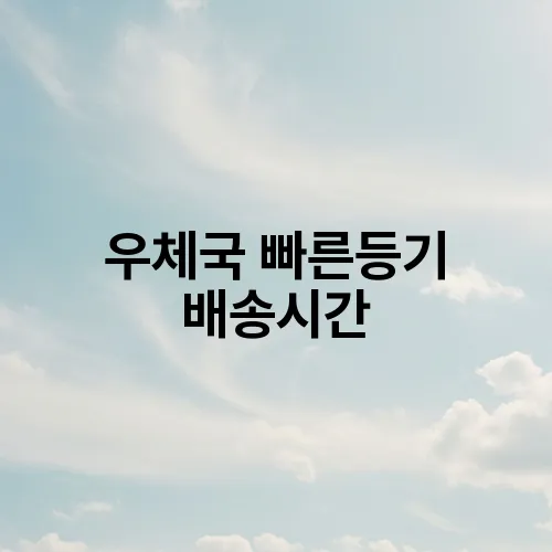 우체국 빠른등기 배송시간
