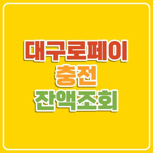 대구로페이 충전, 잔액조회