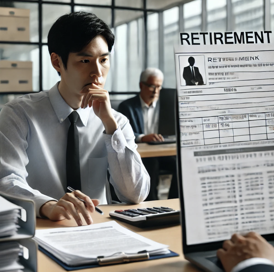 퇴사 서류를 처리하는 직장인의 모습