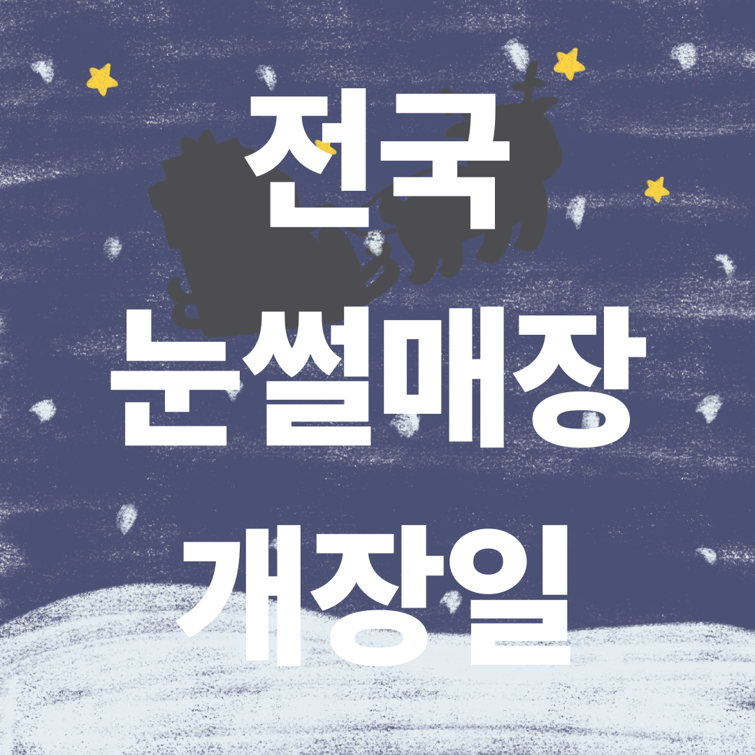 2025 전국 눈썰매장 개장일 총정리