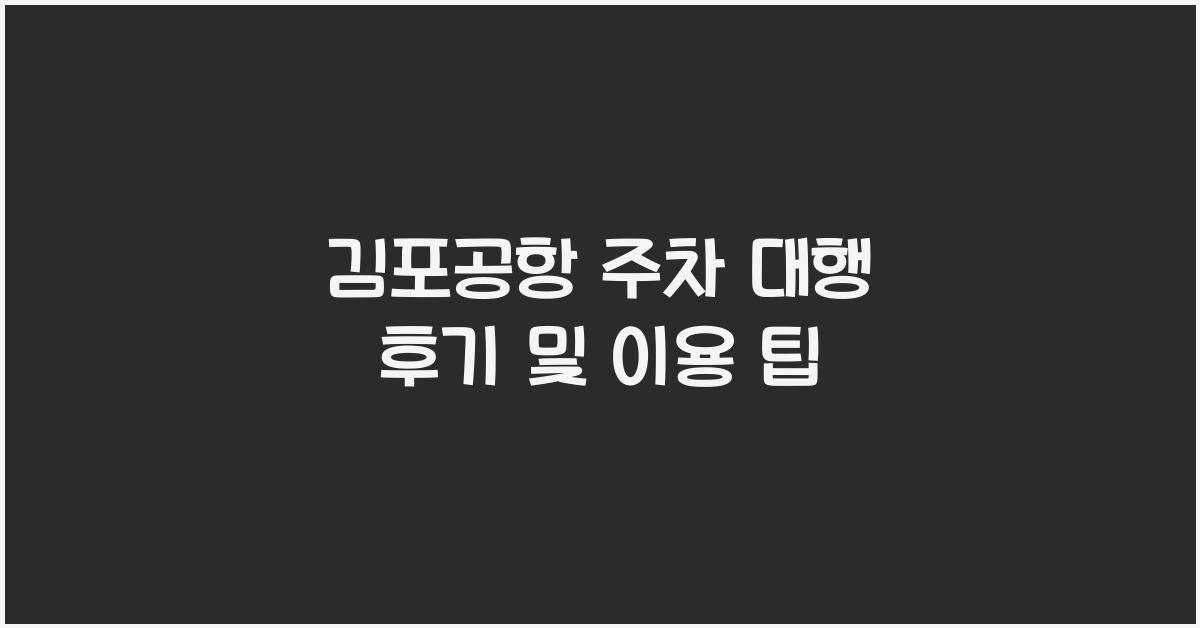 김포공항 주차 대행 후기